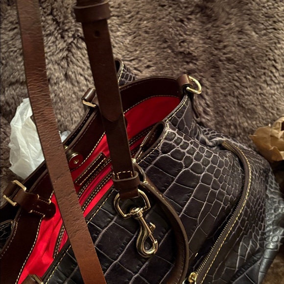 Dooney & Bourke Dark Brown Croc-Embossed Bag - Picture 9 of 12